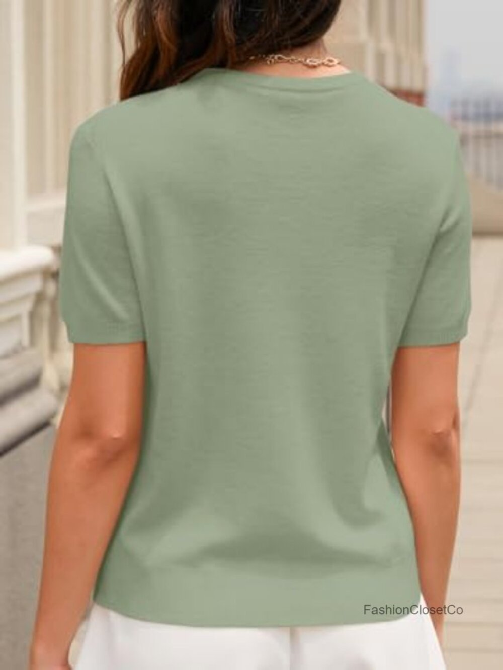 Womens Short Sleeve Lightweight Summer Sweater Crewneck Knit Pullover Casual Top - Picture 2 of 6